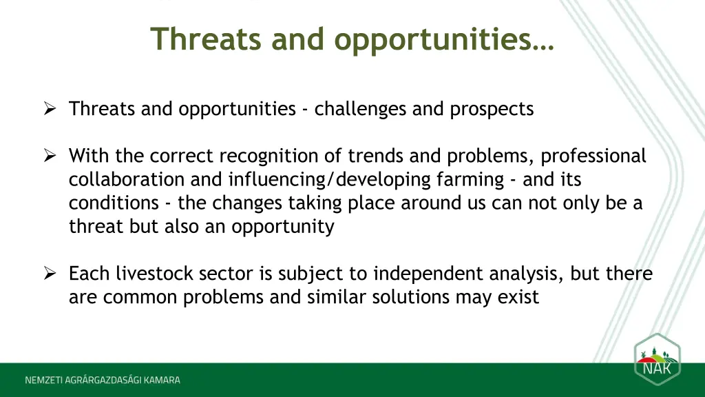 threats and opportunities