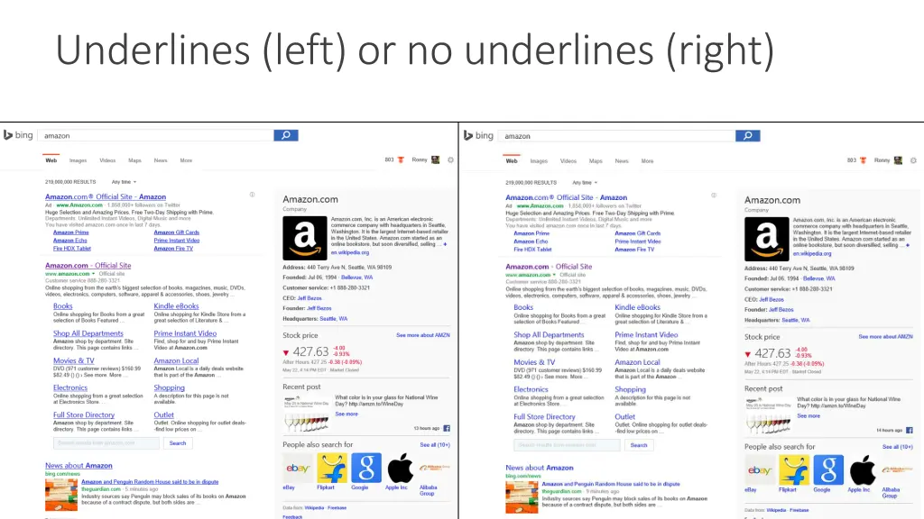 underlines left or no underlines right