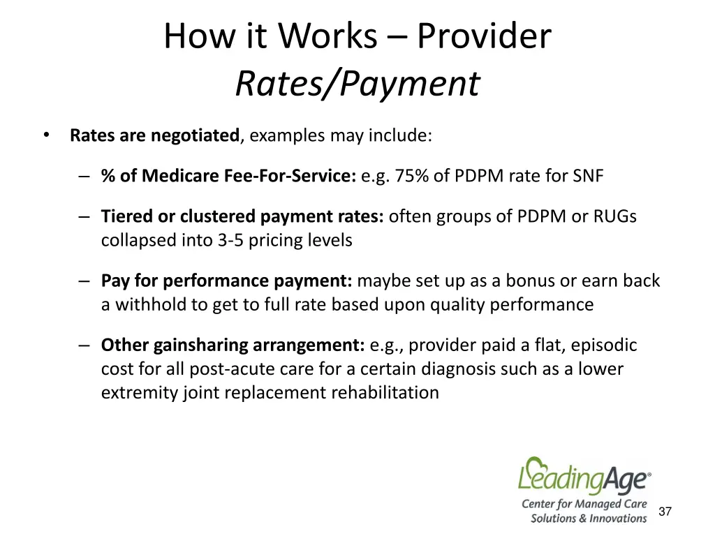 how it works provider rates payment