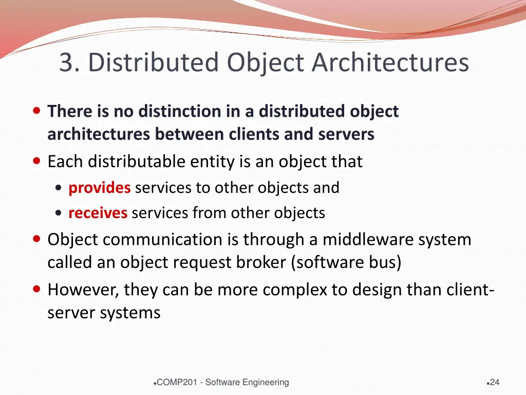 3 distributed object architectures