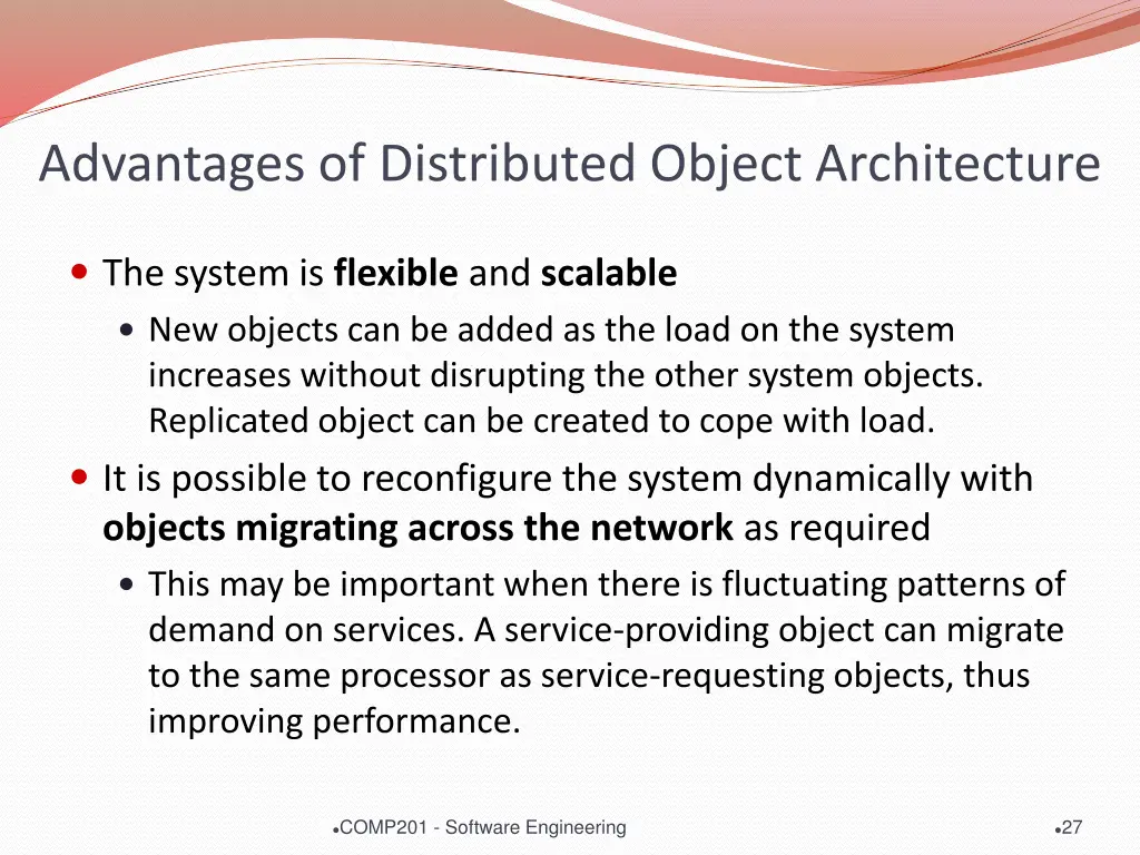 advantages of distributed object architecture 1
