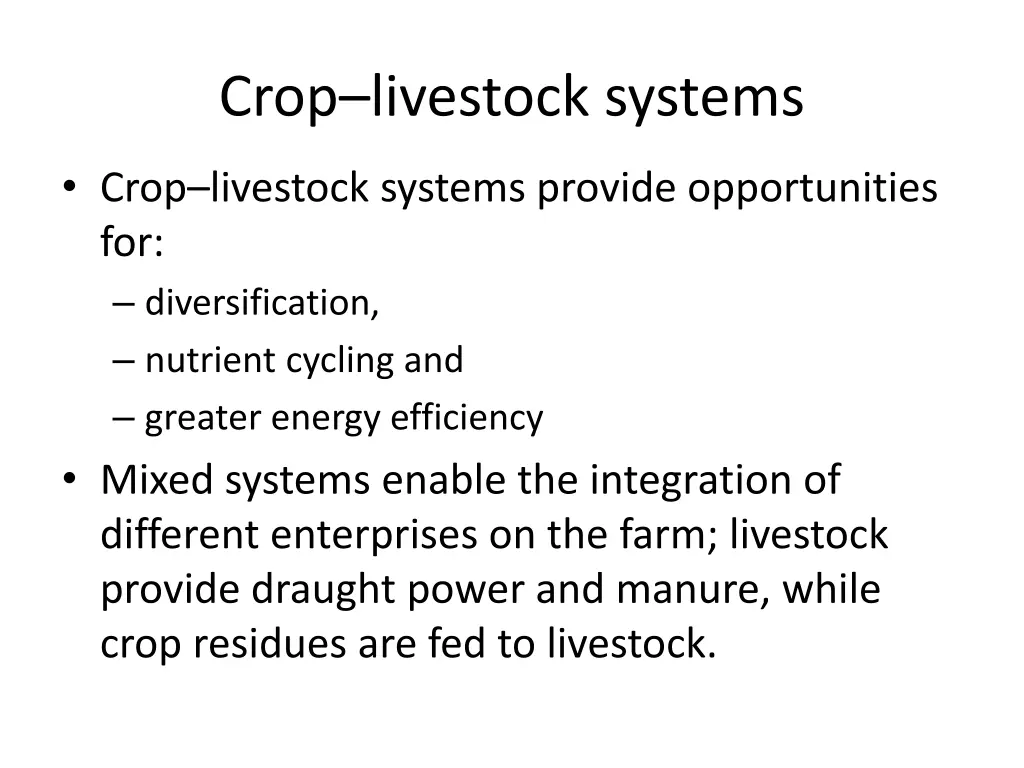crop livestock systems