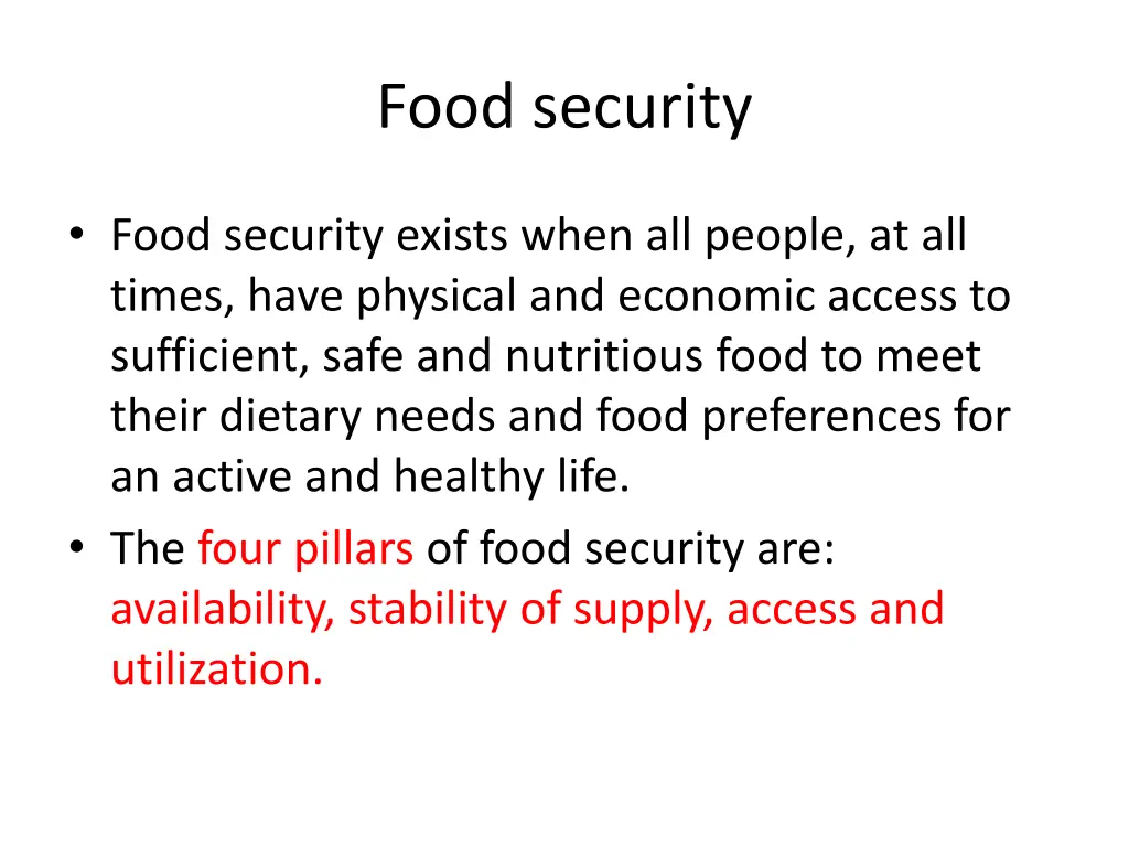 food security