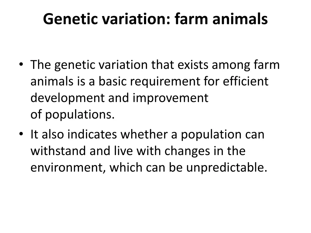 genetic variation farm animals