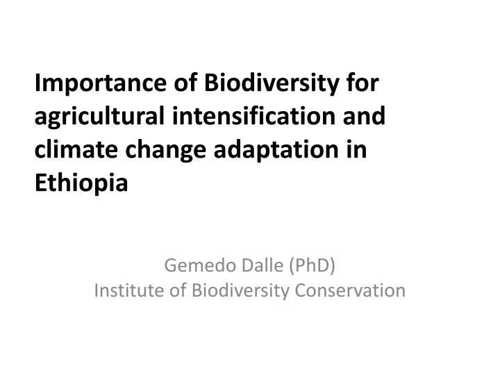 importance of biodiversity for agricultural