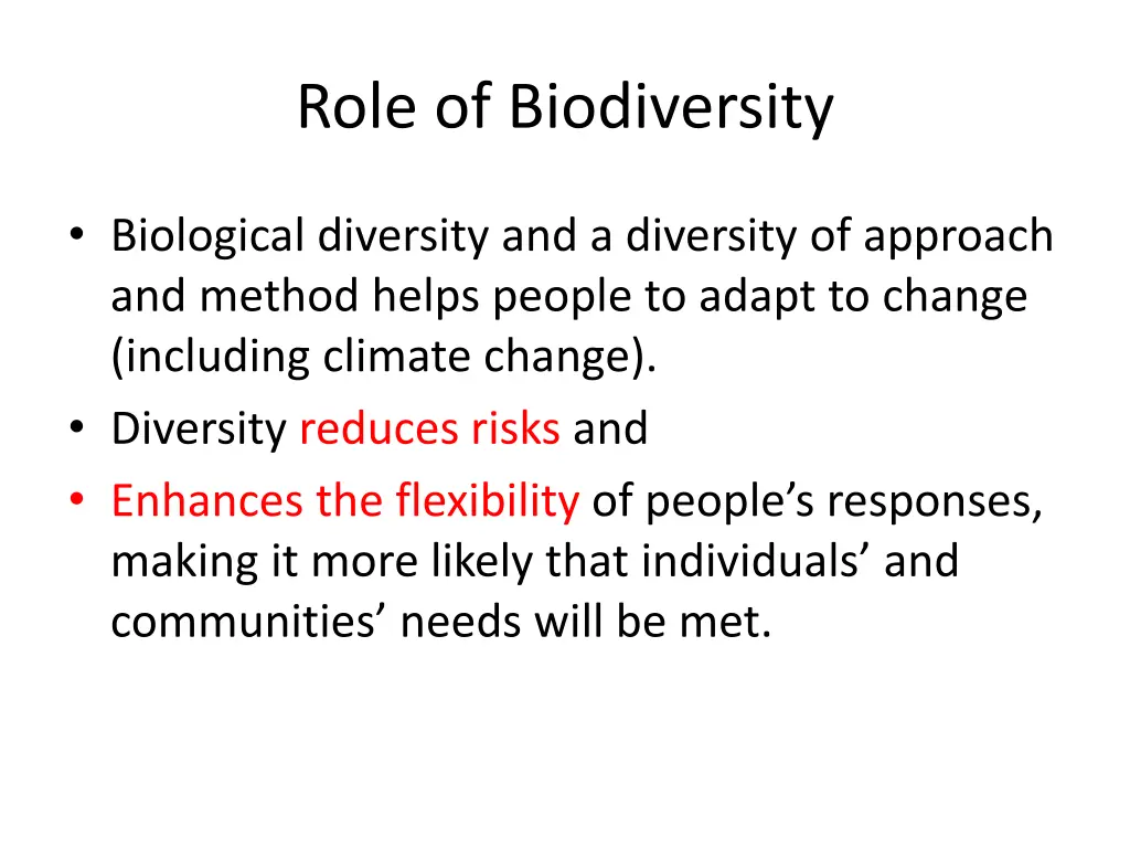 role of biodiversity