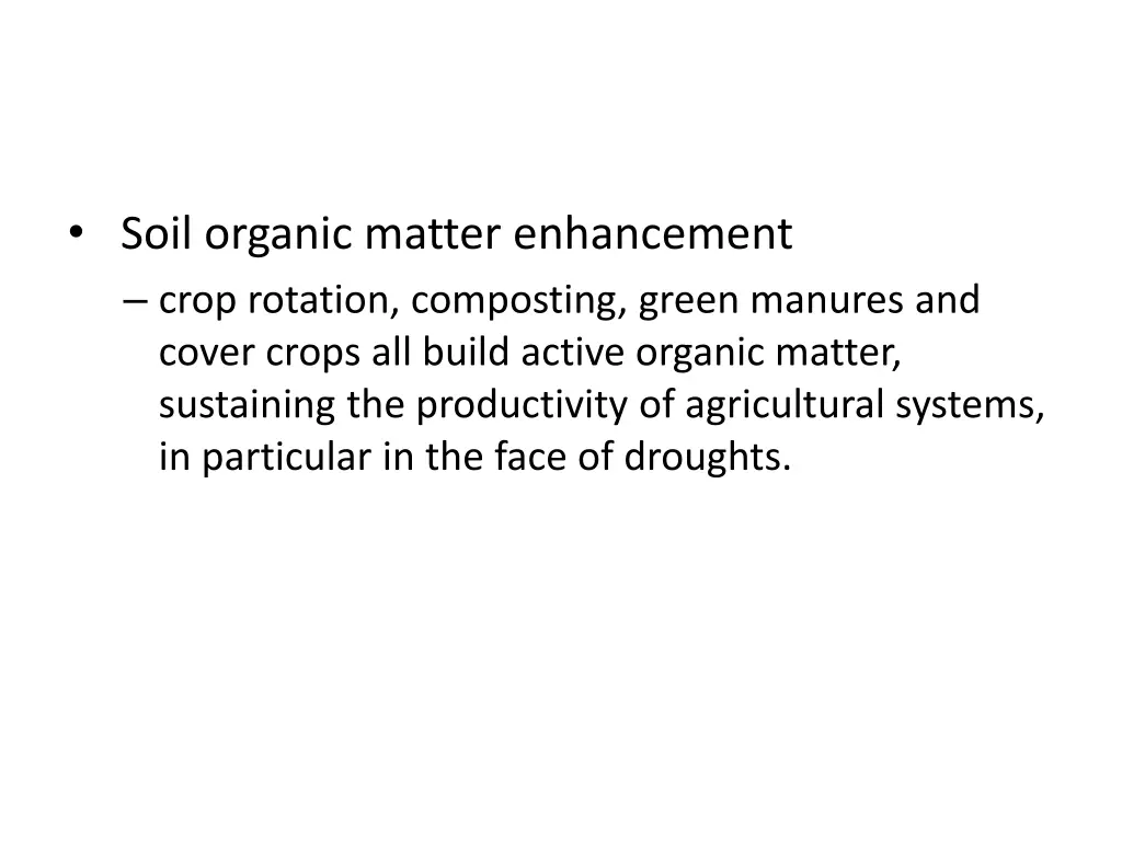 soil organic matter enhancement crop rotation