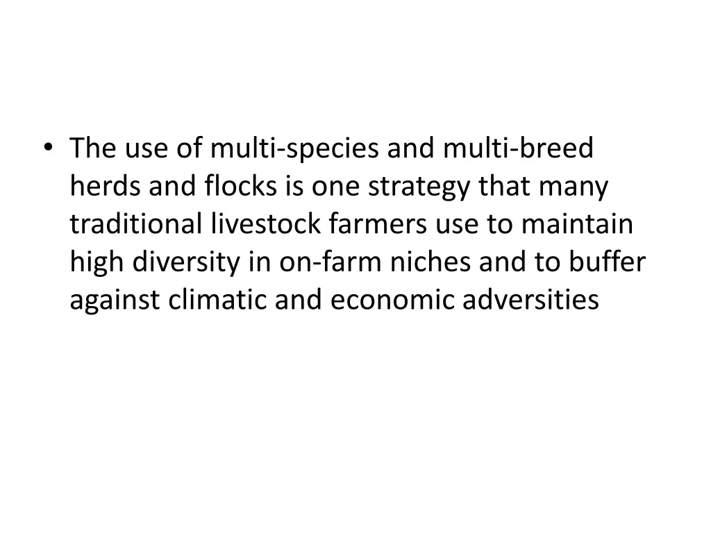 the use of multi species and multi breed herds
