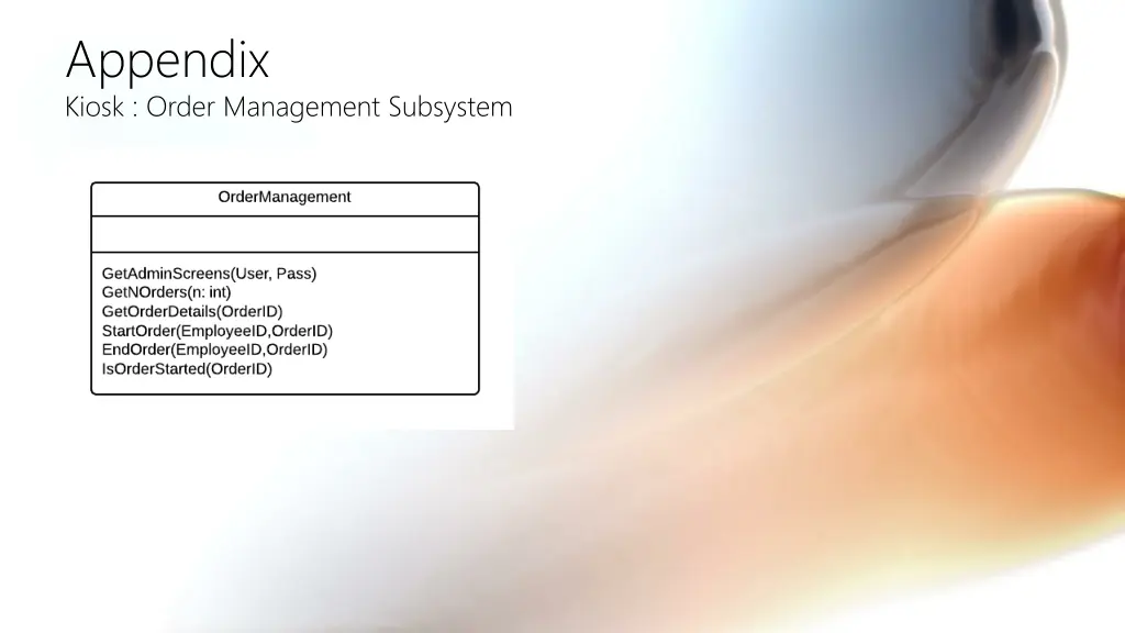 appendix kiosk order management subsystem