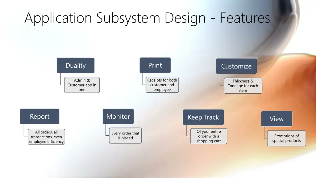 application subsystem design features