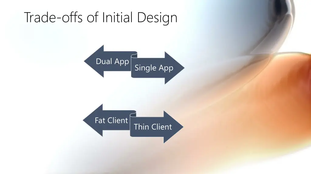 trade offs of initial design