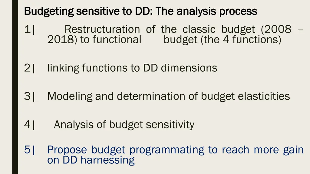 budgeting budgeting sensitive to dd the sensitive