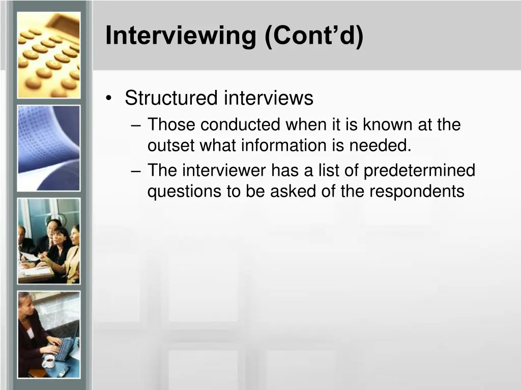 interviewing cont d