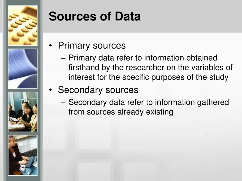 sources of data
