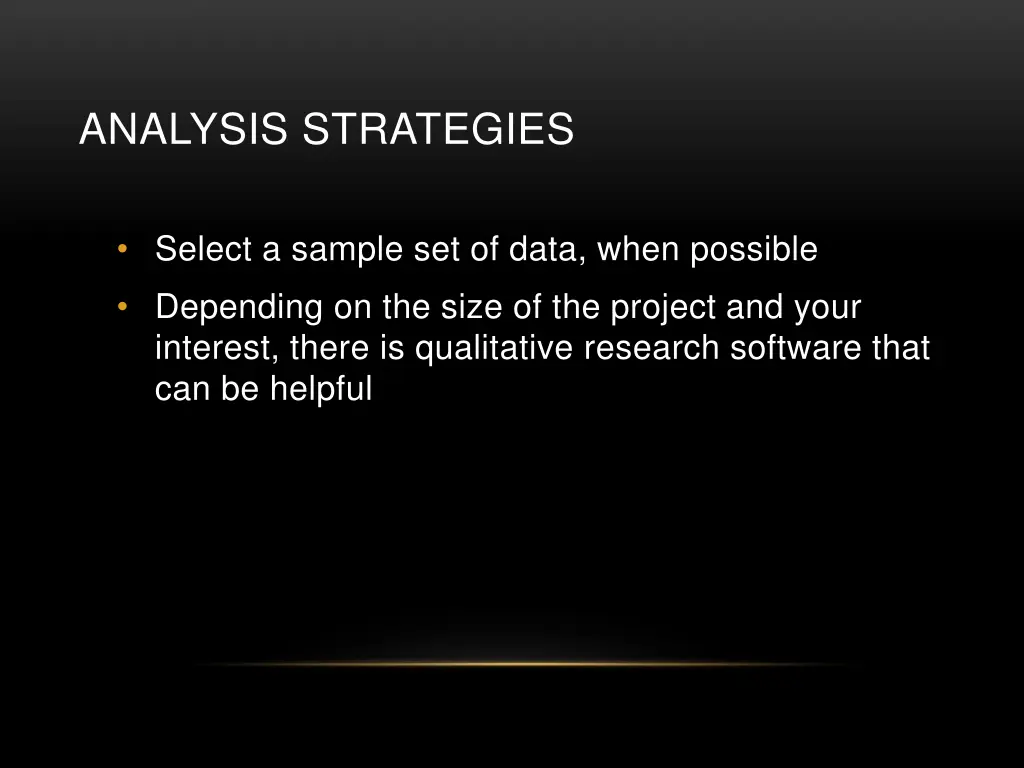 analysis strategies