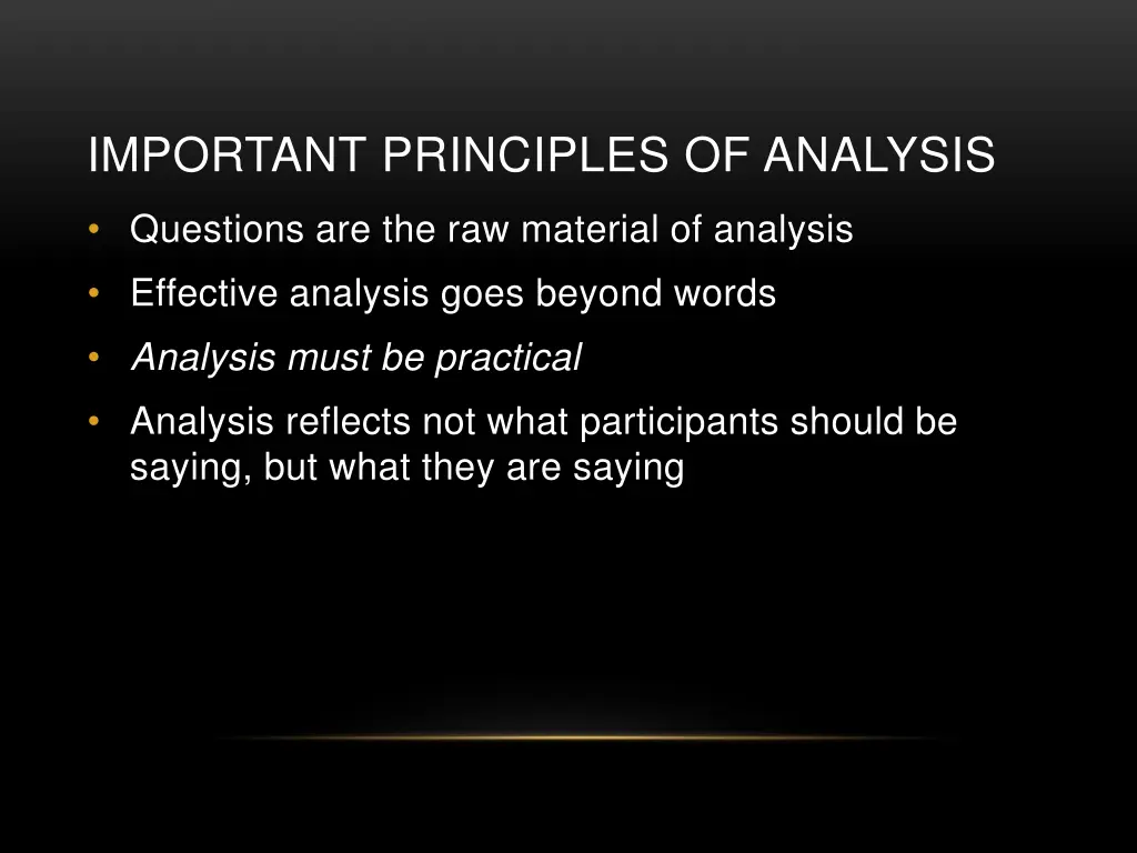 important principles of analysis 1