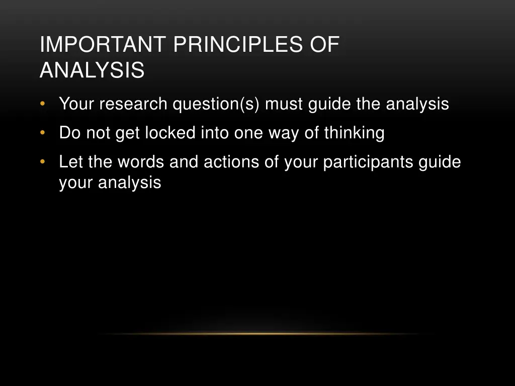 important principles of analysis