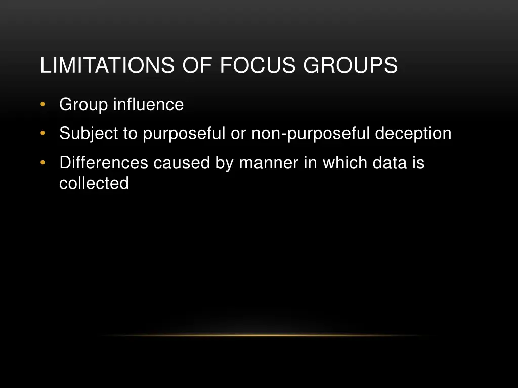 limitations of focus groups