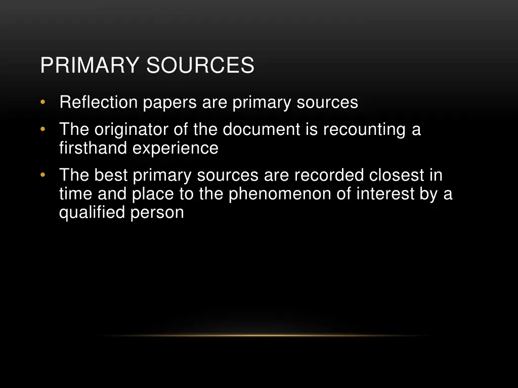 primary sources