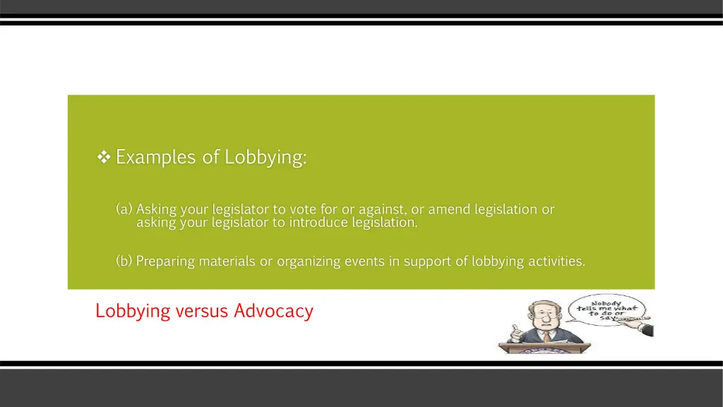 examples of lobbying