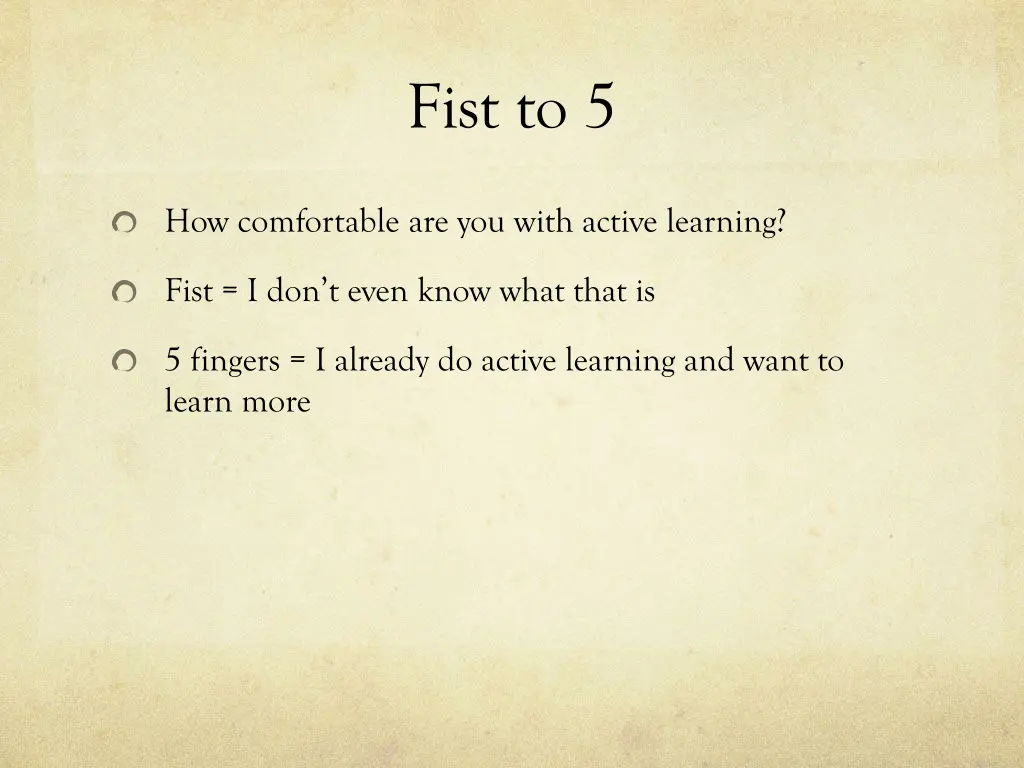 fist to 5