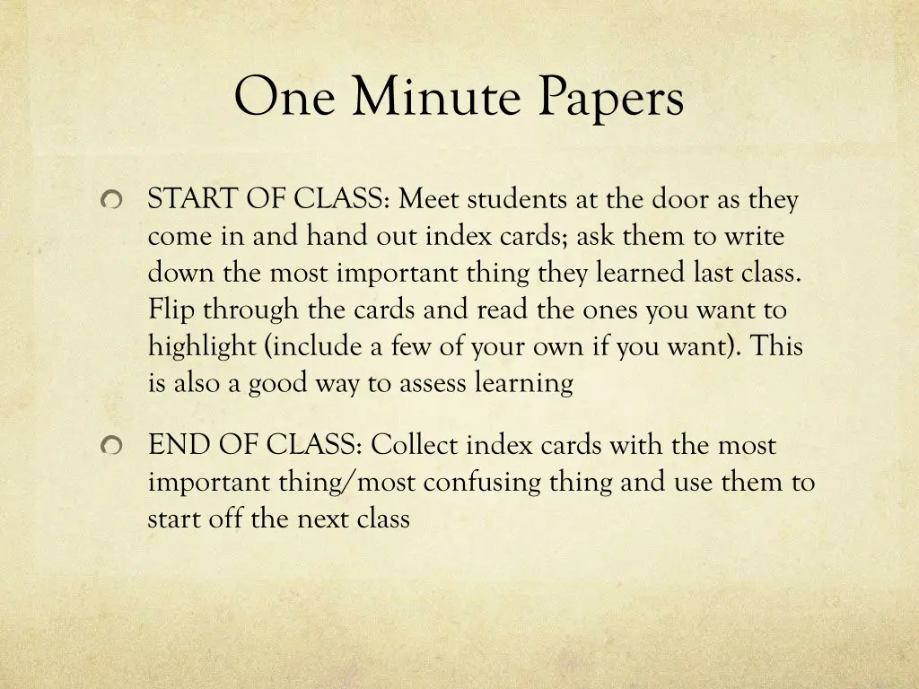 one minute papers