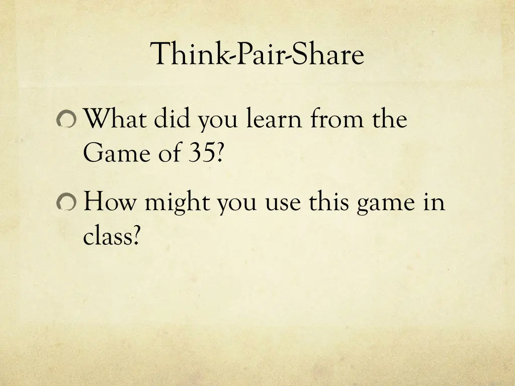 think pair share