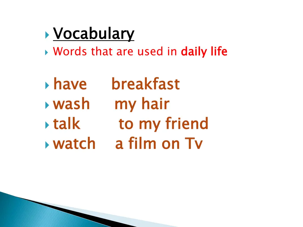 vocabulary words that are used in daily