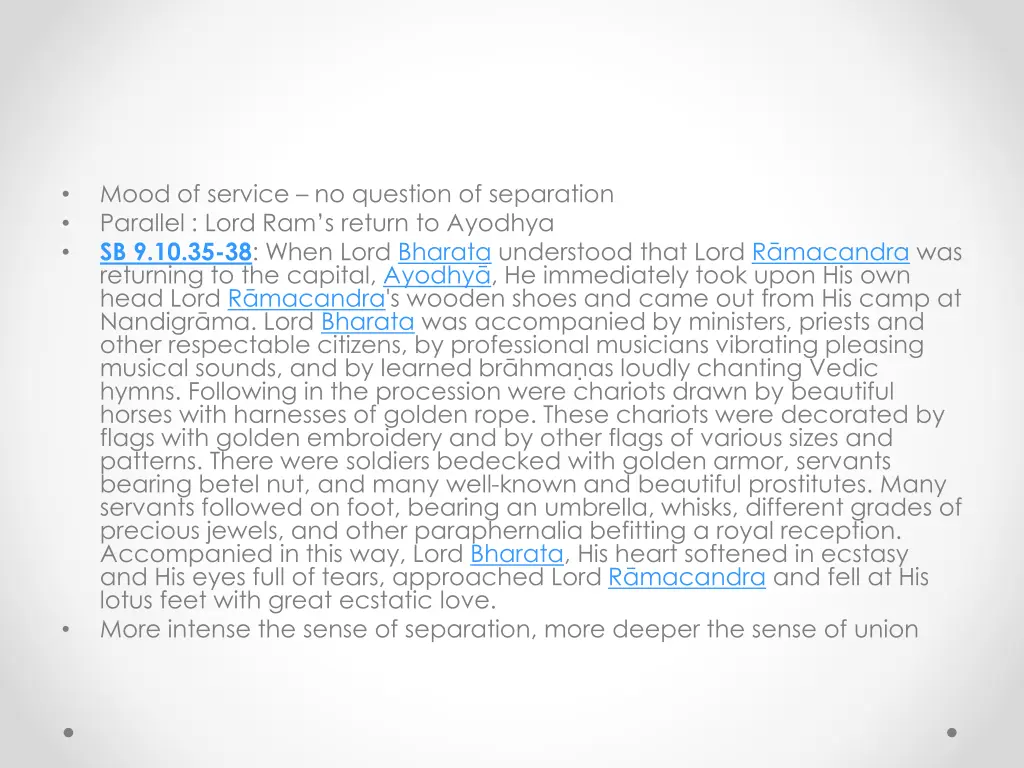 mood of service no question of separation