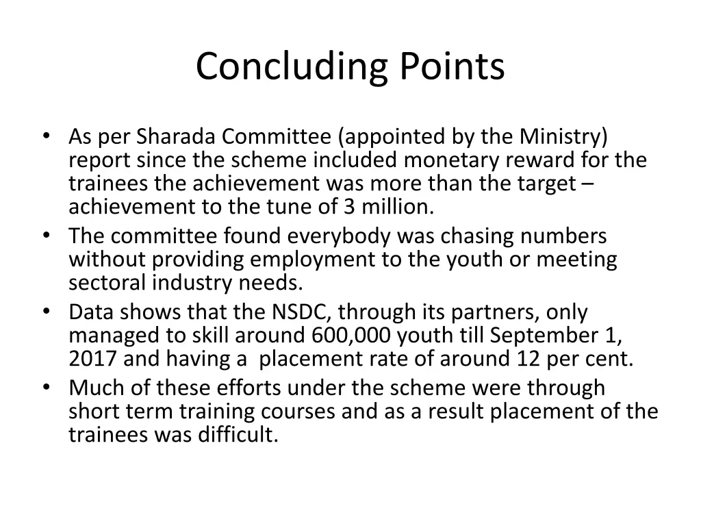 concluding points