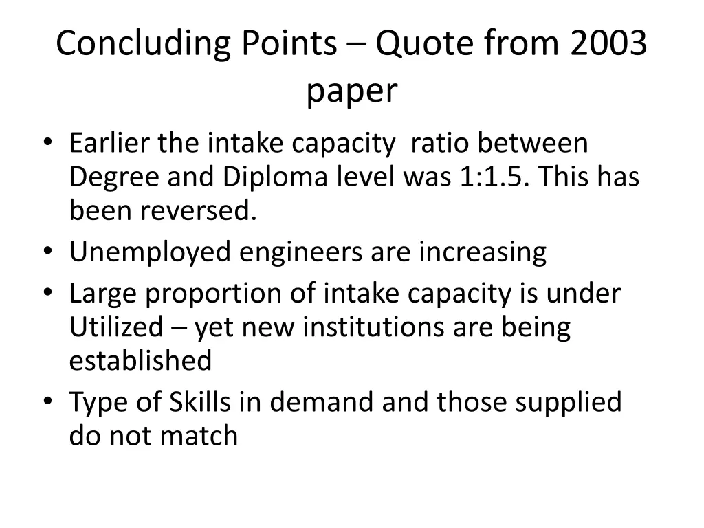 concluding points quote from 2003 paper earlier