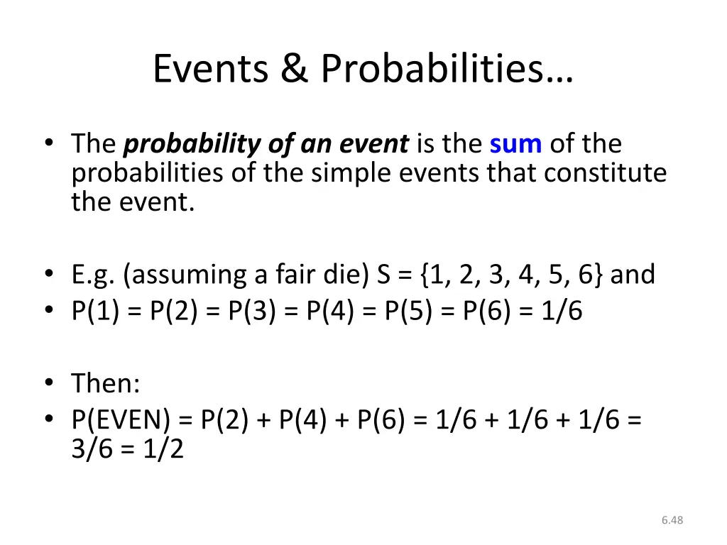 events probabilities