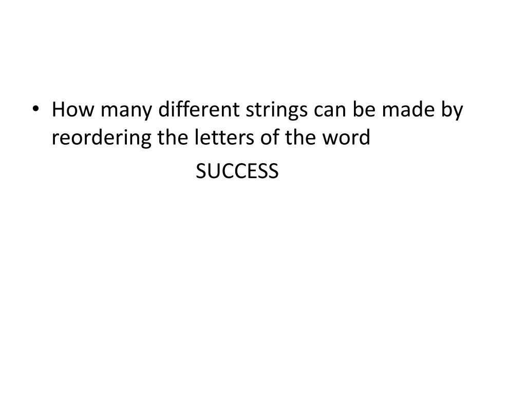 how many different strings can be made 1