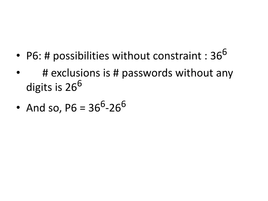 p6 possibilities without constraint