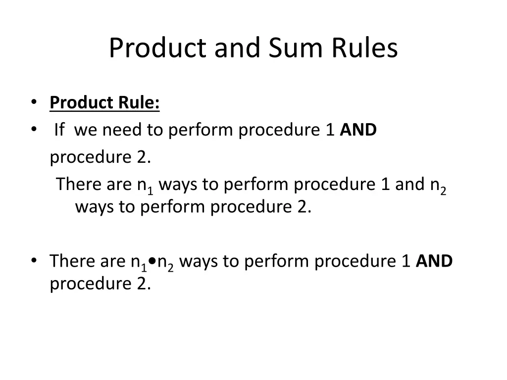 product and sum rules