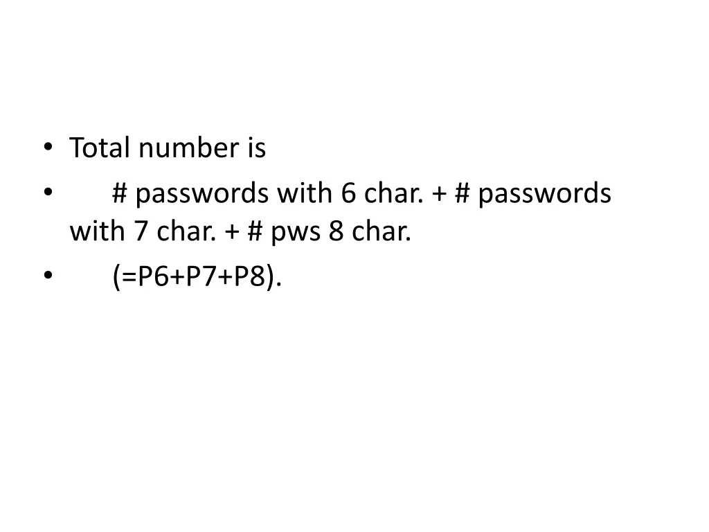 total number is passwords with 6 char passwords