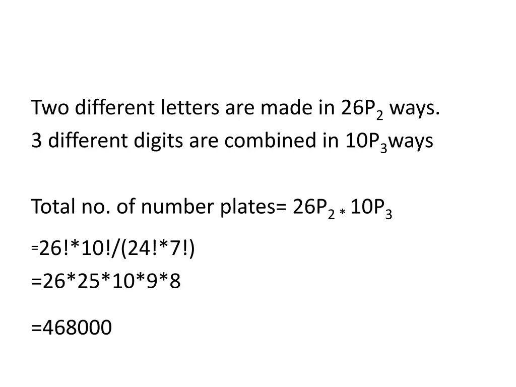 two different letters are made in 26p 2 ways