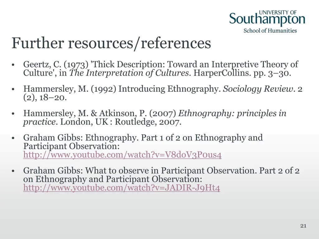 further resources references