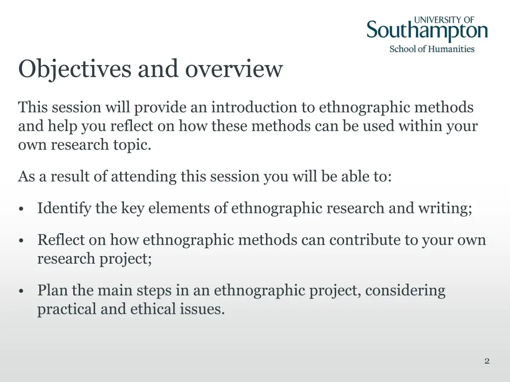 objectives and overview
