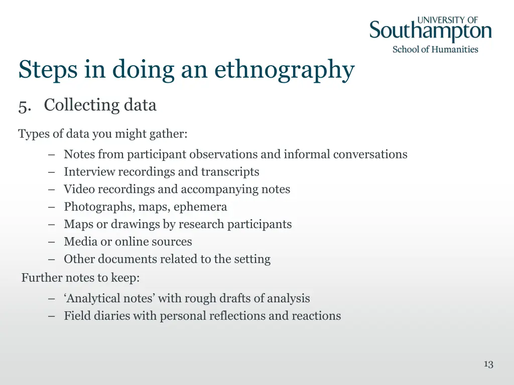 steps in doing an ethnography 2