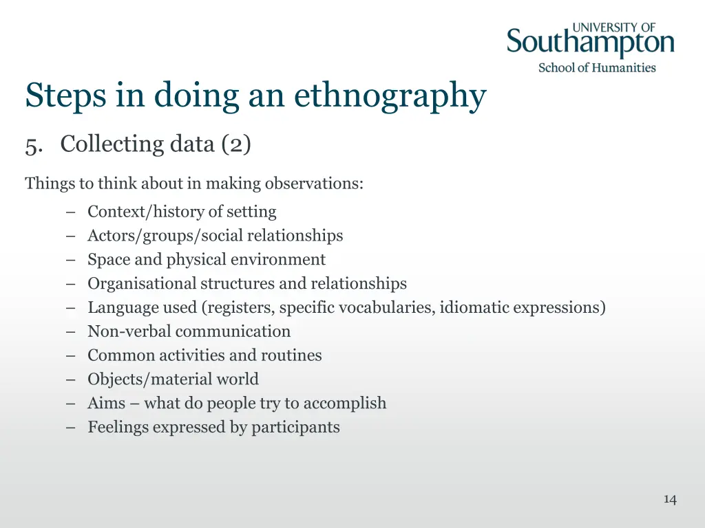 steps in doing an ethnography 3