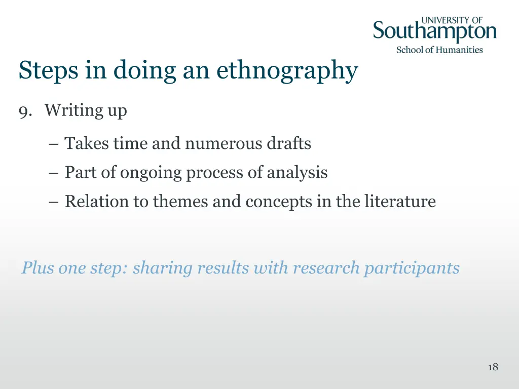 steps in doing an ethnography 7
