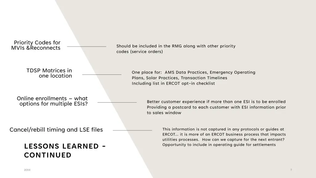 priority codes for mvis reconnects