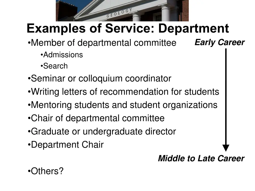 examples of service department member