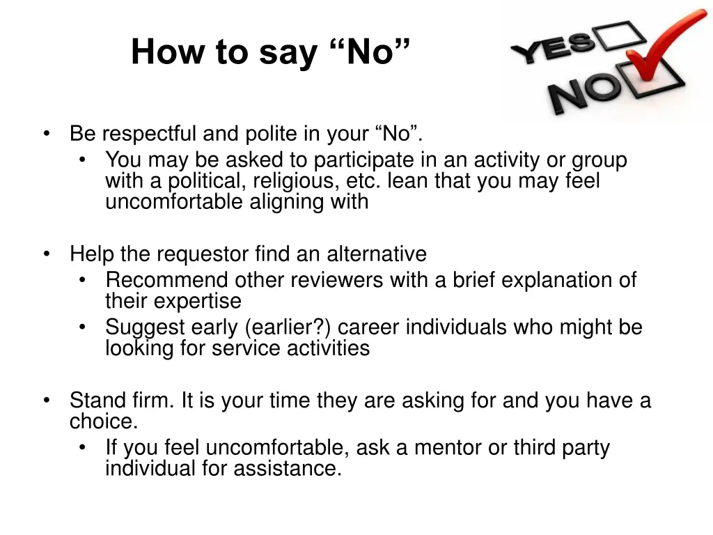 how to say no 1