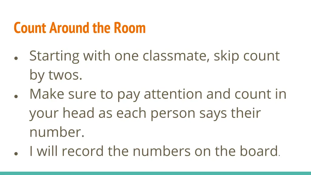 count around the room