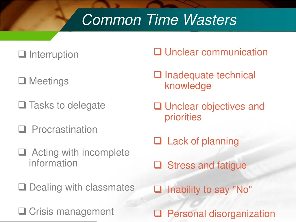 common time wasters