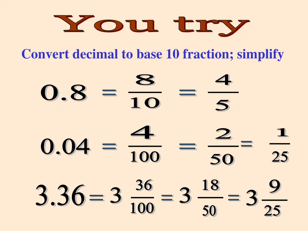you try