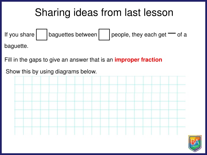 sharing ideas from last lesson