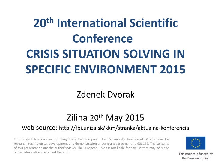 20 th international scientific conference crisis